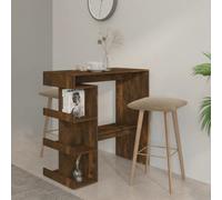 Berkfield Bar Table With Storage Rack Smoked Oak 100X50X101.5Cm Engineered Wood