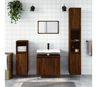 Berkfield Bathroom Cabinet Brown Oak 58X33X60 Cm Engineered Wood