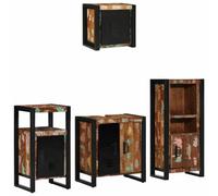 Berkfield Bathroom Furniture Set 4 Pcs Multicolour Solid Reclaimed Wood
