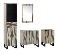Berkfield Bathroom Furniture Set 4 Pcs Walnut Brown 38 X 33 X 160 Cm