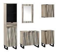 Berkfield Bathroom Furniture Set 5 Pcs Walnut Brown 38 X 33 X 160 Cm