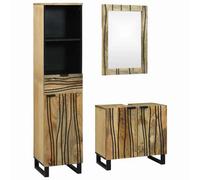Berkfield Bathroom Furniture Set With Drawer 3 Pcs Brown 38 X 33 X 160 Cm