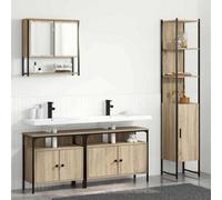 Berkfield Bathroom Furniture Set With Shelf 4 Pcs Sonoma Oak Medium