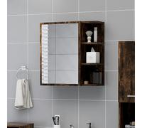 Berkfield Bathroom Mirror Cabinet Smoked Oak 62.5x20.5x64cm Engineered Wood