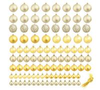 Berkfield Beautiful 100 Piece Christmas Ball Set 3/4/6 Cm Gold