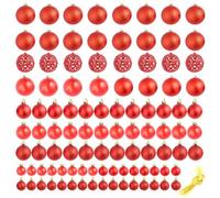 Berkfield Beautiful 100 Piece Christmas Ball Set 3/4/6 Cm Red
