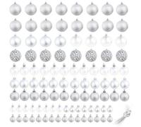 Berkfield Beautiful 100 Piece Christmas Ball Set 3/4/6 Cm Silver