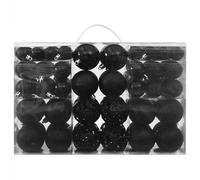 Berkfield Beautiful 100 Piece Christmas Ball Set Black