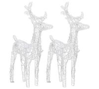 Berkfield Beautiful Christmas Reindeers 2 Pcs Cold White 80 Leds Acrylic