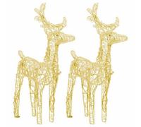 Berkfield Beautiful Christmas Reindeers 2 Pcs Warm White 80 Leds Acrylic