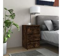 Berkfield Bed Cabinets 2 Pcs Smoked Oak 40X35X62.5 Cm Engineered Wood