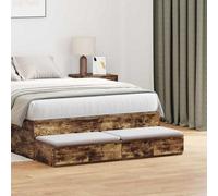 Berkfield Bed Drawers Smoked Oak 120X36,5X16,5 Cm Engineered Wood