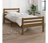 Berkfield Bed Frame Honey Brown Solid Wood 75X190 Cm Small Single