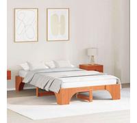 Berkfield Bed Frame Wax Brown 135X190 Cm Solid Pine Wood