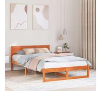 Berkfield Bed Frame Wax Brown Solid Pine Wood 135 X 190 Cm Simple
