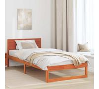 Berkfield Bed Frame Wax Brown Solid Wood Single Bed Frame Rectangular