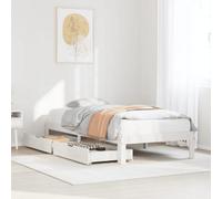 Berkfield Bed Frame With Drawers Without Mattress White 75X190 Cm Small Single