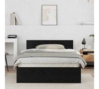 Berkfield Bed Frame With Headboard Black Oak 120 X 190 Cm Engineered Wood