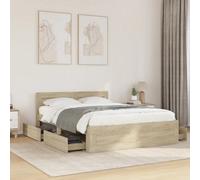 Berkfield Bed Frame With Headboard Without Mattress Sonoma Oak 120X190 Cm Small Double
