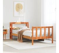 Berkfield Bed Frame With Headboard Without Mattress Wax Brown 100X200 Cm