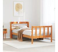Berkfield Bed Frame With Headboard Without Mattress Wax Brown 100X200 Cm