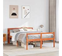 Berkfield Bed Frame With Headboard Without Mattress Wax Brown 135X190 Cm Double
