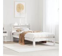 Berkfield Bed Frame With Headboard Without Mattress White 100X200 Cm