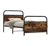 Berkfield Bed Frame Without Mattress 107X203 Cm Smoked Oak Engineered Wood