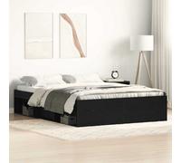 Berkfield Bed Frame Without Mattress Black Oak 135X190 Cm Engineered Wood