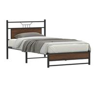 Berkfield Bed Frame Without Mattress Brown Oak 107X203 Cm Engineered Wood