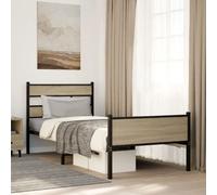 Berkfield Bed Frame Without Mattress Sonoma Oak 107X203 Cm Engineered Wood