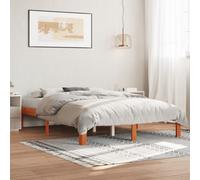 Berkfield Bed Frame Without Mattress Wax Brown 135X190 Cm Double Solid Wood Pine