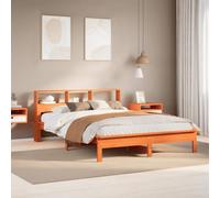 Berkfield Bed Frame Without Mattress Wax Brown 135X190 Cm Double Solid Wood Pine