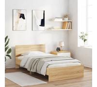 Berkfield Bed Frame Without Mattress With Headboard Sonoma Oak 100X200 Cm