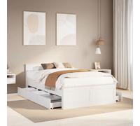 Berkfield Bed Frame Without Mattress With Headboard White 120X190 Cm Small Double Solid Wood Pine