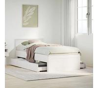 Berkfield Bed Frame Without Mattress With Headboard White 90X190 Cm Single Solid Wood Pine