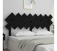 Berkfield Bed Headboard Black 159.5X3X80.5 Cm Solid Wood Pine