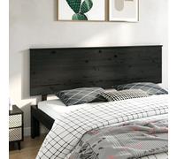 Berkfield Bed Headboard Black 204X6X82.5 Cm Solid Wood Pine