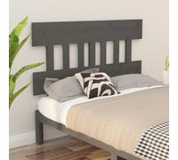 Berkfield Bed Headboard Grey 203.5X3X81 Cm Solid Wood Pine