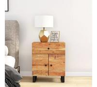Berkfield Bedside Cabinet 50X33X60 Cm Solid Wood Acacia&engineered Wood