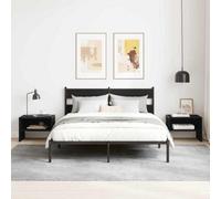 Berkfield Bedside Cabinet Black Oak 40 X 40 X 30 Cm Engineered Wood