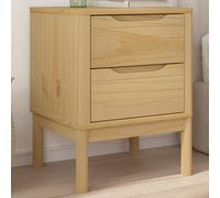 Berkfield Bedside Cabinet Floro Wax Brown 45X39X57 Cm Solid Wood Pine