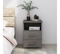 Berkfield Bedside Cabinet Light Grey 40X35X62 Cm Solid Wood Pine