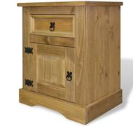 Berkfield Bedside Cabinet Mexican Pine Corona Range 53X39X67 Cm