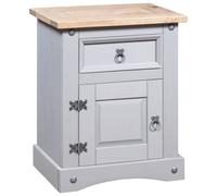 Berkfield Bedside Cabinet Mexican Pine Corona Range Grey 53X39X67 Cm