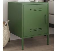 Berkfield Bedside Cabinet Olive Green 36X39X50.5 Cm Steel