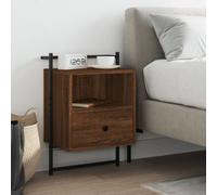 Berkfield Bedside Cabinet Wall-Mounted Brown Oak 40X30X61 Cm Engineered Wood