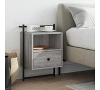 Berkfield Bedside Cabinet Wall-Mounted Grey Sonoma 40X30X61 Cm Engineered Wood