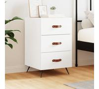 Berkfield Bedside Cabinet White 40X40X66 Cm Engineered Wood