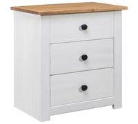 Berkfield Bedside Cabinet White 46X40X57 Cm Pinewood Panama Range